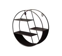Étagère murale flottante ronde - Présentoir décoratif à suspendre | Étagère murale en métal | Unité murale flottante à 3 étagères | Décoration murale en métal pour salle de bain, salon, chambre à