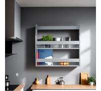Étagère Murale Flottante Support de Rangement 2 Niveaux Bibliothèque Homestyle4u