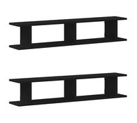 Étagère murale flottante - vidaXL - Bois d'ingénierie - 105x18x20 cm - Chêne Noir - Lot de 2 - Économie d'espace