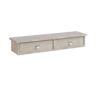 [en.casa] Étagère Murale Stylée avec 2 Tiroirs Meuble de Rangement Design pour Entrée Salon Chambre Bureau Panneau de Particules MDF 10 x 60 x 15 cm Effet Béton Clair