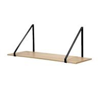 Calicosy - Étagère Murale Grande Profondeur - Décor Bois - Panneaux De Particules - Support Métal - Étagère À Fixer - Salon, Séjour, Chambre - Style Industriel - Jusqu'à 3 kg - L 80 x P 30 x H 30 cm