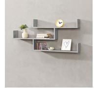 [en.casa] Étagère Murale Stylée Meuble Mural Design à 3 Surfaces de Rangement Capacité de Charge 14 kg Panneau de Particules Mélaminé 119 x 18 x 55 cm Effet Béton