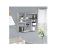 Etagère murale Gris béton 90x16x78 cm Bois d'ingénierie