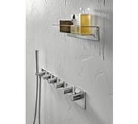 Étagère murale Herzbach Design iX 17.820000.1.09 acier inoxydable brossé, pour ustensiles de douche, 300 mm