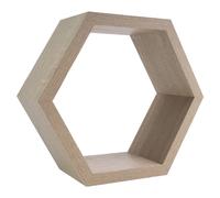 Étagère Murale Hexagonale Étagère Suspendue Décoration CD Livres Bois Blanc Gris