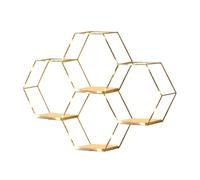 Etagere Murale Hexagonale, Métal Décoration Murale en Nid d'abeille avec Lumières, Structure Robuste Et Facile À Installer | LED Géométrique Flottante pour Salle De Bain, Chambre, Salon
