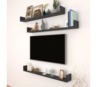 Étagère murale Höganäs Lot de 3 bibliothèques pour murs aspect marbre noir Étagère flottante 120 x 15 x 12 cm Étagère suspendue