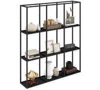 Étagère murale - HOMCOM - 9 compartiments - pour objets de collection - design modulaire robuste - métal - 87,5x18x100cm - noir