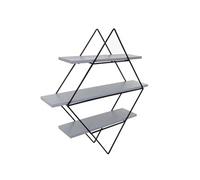 Etagère Murale Hwc-A80, Étagère Suspendue, Design Industriel Bois Véritable 60x55x12cm Gris-Bleu Multicolore