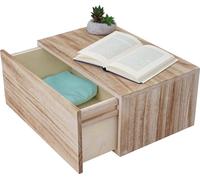Etagère murale HWC-C55, étagère à tiroir, shabby look vintage, 21x46x30cm ~ natural brown