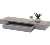Etagère murale HWC-H37, étagère flottante étagère murale étagère suspendue, tiroir bois massif 8x80x25cm ~ gris, shabby