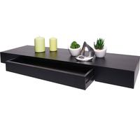 Etagère murale HWC-H37, étagère flottante étagère murale étagère suspendue, tiroir en bois massif 8x80x25cm ~ noir