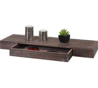 Etagère murale HWC-H37, étagère flottante étagère murale étagère suspendue, tiroir en bois massif 8x80x25cm ~ brun, shabby