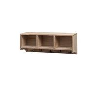 Étagère murale MENDLER HWC-K49 5 crochets 30x80x20cm bois brun naturel Naturel