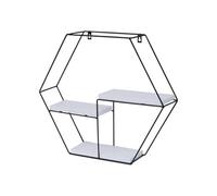 Etagère murale HWC-K76 3 étagères en métal 43x49x11cm blanc