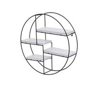 Étagère Murale Hwc-K76, Étagère Suspendue Étagère Flottante, 4 Étagères En Métal Massif-Bois Industriel 45x45x11cm Blanc Multicolore