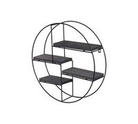 Etagère murale HWC-K76 4 étagères métal 45x45x11cm gris foncé