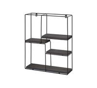 Étagère murale HWC-K76, Étagère suspendue Étagère flottante, 4 étagères Métal massif-bois industriel 51x40x11cm gris foncé
