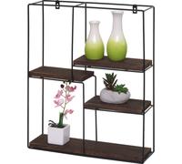 Etagère murale Mendler Etagère murale HWC-K76 4 étagères Métal 51x40x11cm brun foncé