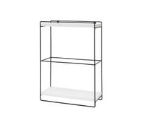 Mendler Etagère Murale HWC-K77, étagère Suspendue Etagère de Cuisine, Bois Massif métal Industriel 2 étagères 50x35x17cm - Blanc