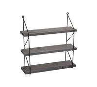 Étagère murale MENDLER HWC-K78 bois massif industriel 40x40x13cm gris foncé G