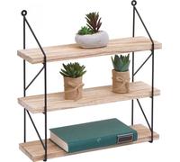 Etagère murale Mendler Etagère murale HWC-K78 métal massif-bois industriel 40x40x13cm naturel