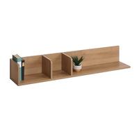 Étagère murale HWC-M48 3 compartiments manguier massif 20x120x21cm naturel