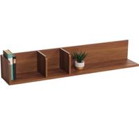Mendler Étagère Murale HWC-M48, Étagère Suspendue Étagère en Bois Schweberegal, 3 Compartiments 20x120x21cm - Aspect Noyer