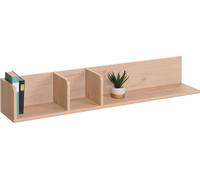 Mendler Étagère Murale HWC-M48, Étagère Suspendue Étagère en Bois Schweberegal, 3 Compartiments 20x120x21cm - Beige
