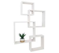 Étagère murale HWC-P23, étagère suspendue, décoration murale, étagère suspendue, étagère cubique, étagère design, 4 étagères MVG blanc Blanc