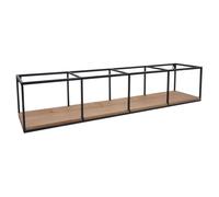 Étagère murale HWC-Q81 style industriel bois de sapin et métal 21x104x18cm