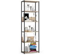 Étagère murale industrielle AKORD Noire 60 cm façade Chêne Sonoma 6 étagères 60x32x192 cm