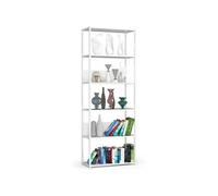 Etagère murale industrielle Blanche 70 cm façade Blanche 6 étagères 70x32x192 cm