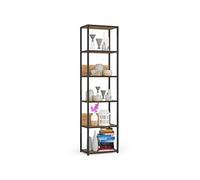 Etagère murale industrielle Noire 50 cm façade Chêne Craft 6 étagères 50x32x192 cm