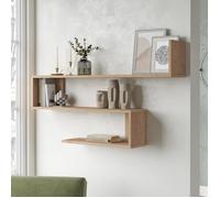 [en.casa] Étagère Murale à 3 Niveaux Meuble de Rangement Design Panneau de Particules Mélaminé 72 x 120 x 15 cm Effet Chêne