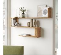 Étagère murale Kitee à 3 niveaux 71,5 x 120 x 14,5 cm effet chêne rustique