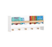SoBuy KMB78-W Étagère Murale Étagère de Rangement Suspendue Porte-Manteau pour Enfants Blanc