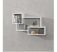 [en.casa] Étagère Murale Stylée Meuble Mural Design à 3 Surfaces de Rangement Capacité de Charge 13 kg Panneau de Particules Mélaminé 87 x 18 x 54 cm Blanc
