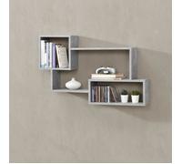 Étagère Murale Stylée Meuble Mural Design à 3 Surfaces de Rangement Capacité de Charge 13 kg Panneau de Particules Mélaminé 87 x 18 x 54 cm Effet Béton [en.casa] Effet Béton G