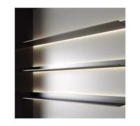 Étagère murale LED en forme de L - Séparateur de pièce en alliage d'aluminium - Noir moderne - Installation facile - 100 x 20 x 7,5 cm
