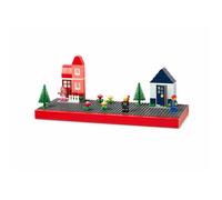 Étagère murale - LEGO Murale Rouge - 3 plaques grises - Compacte 38 5×2 5×15 cm - Flottante enfant