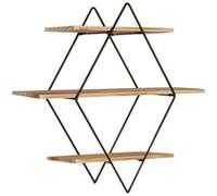 IDMarket – Étagère murale Losange Lily 3 niveaux bois et métal design industriel
