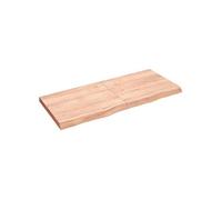 Etagère murale marron clair 140x60x6cm bois chêne massif traité 363707