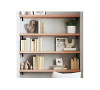 Etagère murale marron clair bois chêne massif traité