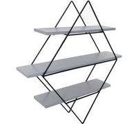 Mendler Etagère Murale HWC-A80 60x55x12cm Gris-Bleu