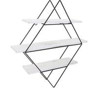 Etagère Murale Hwc-A80, Étagère Suspendue, Design Industriel Bois Véritable 60x55x12cm Shabby Blanc Multicolore