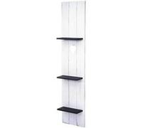 Etagère murale HWC-C92 150x33x13cm bois massif vintage blanc gris foncé