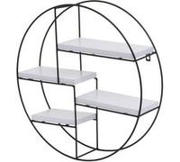 Etagère murale Mendler Etagère murale HWC-K76 4 étagères en métal 45x45x11cm blanc