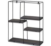 Étagère Murale Hwc-K76, Étagère Suspendue Étagère Flottante, 4 Étagères Métal Massif-Bois Industriel 51x40x11cm Gris Foncé Multicolore