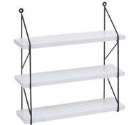 Étagère murale MENDLER HWC-K78 bois massif industriel 40x40x13cm blanc G